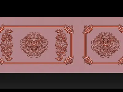 Carved door for CNC router 3D print model