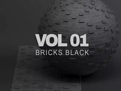 Bricks vol01 Black 8K Seamless PBR Materials Texture