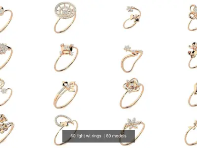 60 light wt rings  3D Model Pack