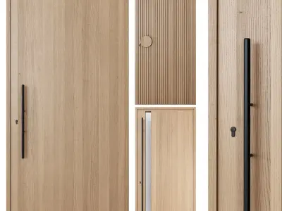 Oak Entrance Doors 3D model