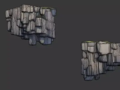 Stylized Rock Cliff Packs 01 Low-poly 3D model