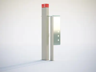 Telephone booth with information board 3D model