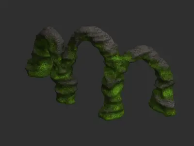 Triple Arch - Moss 2 Low-poly 3D model