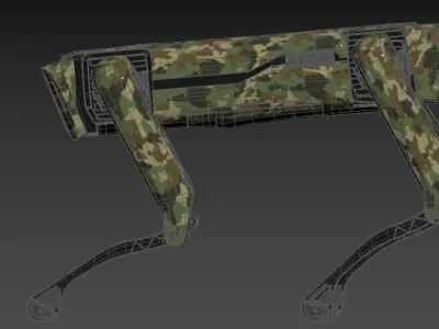 Modern Robot Dog Army Color 3D model