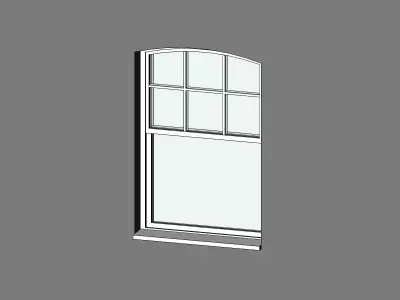 Sash window with curved head 3D model