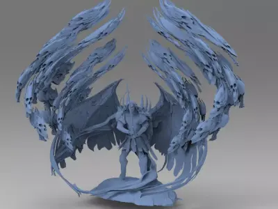 Arch Angel Michael with heads 3D model