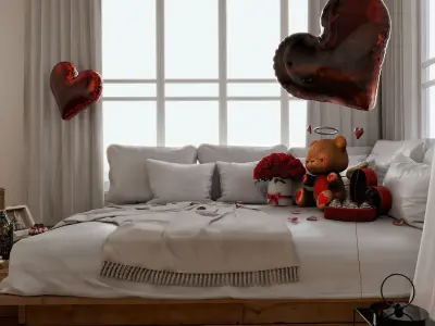 Valentines Nook Blender Scene - DAY 3D model