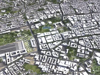 Stuttgart Low-poly 3D model