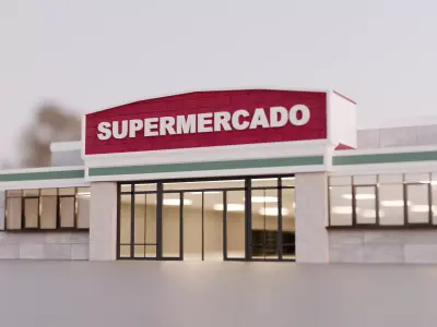 Supermercado Supermarket 3D  Low-poly 3D model