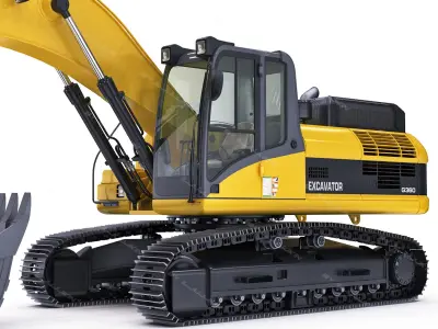  Rigged Crawler Excavator Generic 