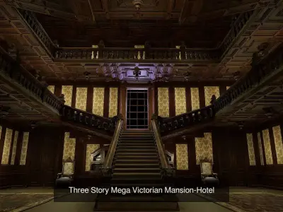 AAA Hotels Victorian Vintage Interior Environment Collection 3D Model Pack