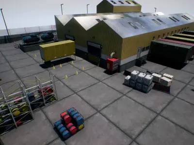 Modular Warehouse by Molendini Low-poly 3D model