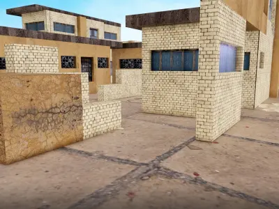 Abandoned Dust Factory Game Map for FPS Game 3D model