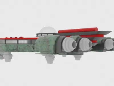 Mig-500 Spaceship  Low-poly 3D model