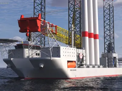  Voltaire Installation Vessel with Wind Turbine Equipment 