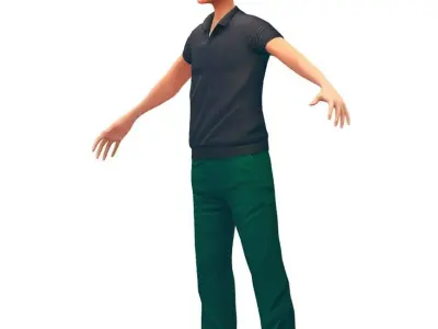 Cartoon Low Poly Style Avatar 013 Low-poly 3D model