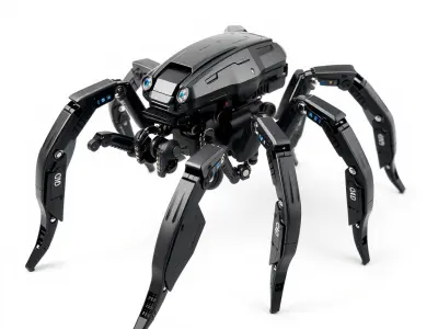 Arachnid Security Bot with Eight Limbs Model Pack Low-poly 3D model