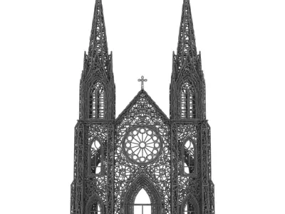 3D Christmas Church Model 3D print model