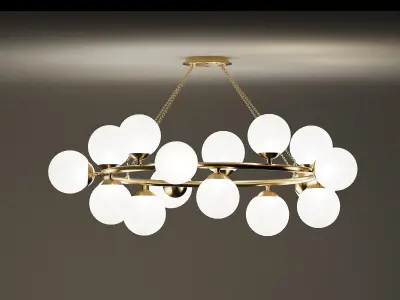 Modern Globe Chandelier 3D model