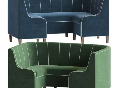 Crown Booth Sofa 3D model