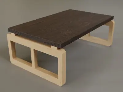 Low Coffee Table Low-poly 3D model