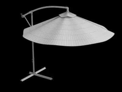 Orange 10Ft Umbrella Low-poly 3D model