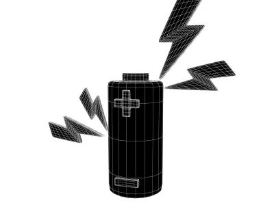 Battery Leakage Icon v1 003 Low-poly 3D model