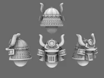 Cyber Samurai V2 Metal Storm Samurai Helmet 3D print model