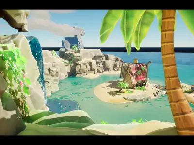 Stylized Pirate Dream Island Low-poly 3D model
