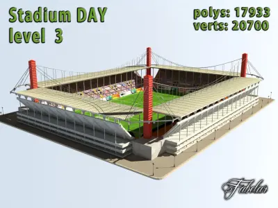 Stadium Level 3 Day-Night Low-poly 3D model