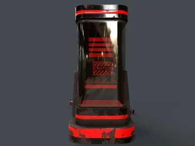 Sci-Fi Teleportation Capsule V1 - 06 Low-poly 3D model