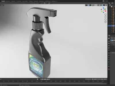 Plastic Spray Bottle - Hand Sanitizer 3D model