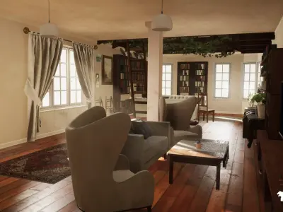 English Cottage Low-poly 3D model