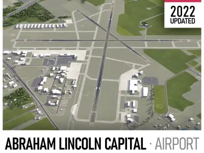 Springfield Airport Low-poly 3D model