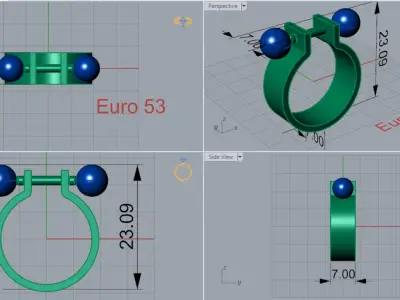 woman minimal pearl gold ring pr0011 3D print model