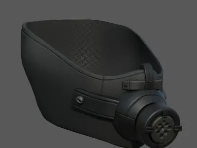 Gas mask respirator scifi futuristic  Low-poly 3D model 16