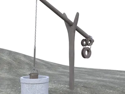 Old Rustic Well Low-poly 3D model