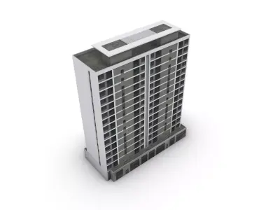 modern residential Low-poly 3D model