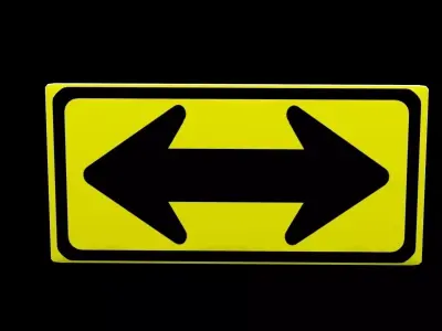 Street Sign Rectangle Double Wide Low-poly 3D model