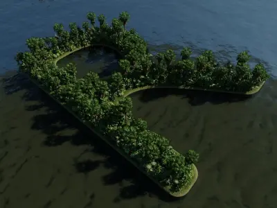 R Alphabet Island 3D model