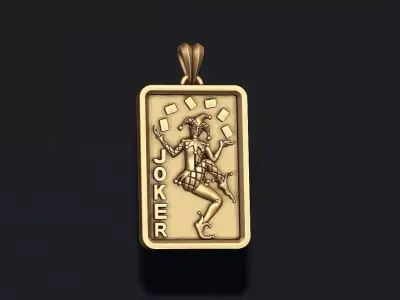 Joker playing card pendant light 3D print model