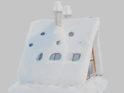 Lowpoly Triangular Pyramid Snow House Game-Ready 3D Asset   Low-poly 3D model