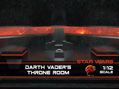 Darth Vaders Throne Room 1-12 scale Blackseries 3D print model