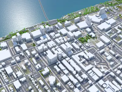 Windsor Ontario Canada Low-poly 3D model