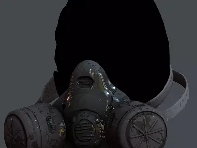 Gas mask helmet 3d model scifi Low-poly Low-poly 3D model Low-poly 3D model