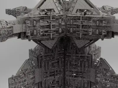Ra Has Returned Sci-Fi City Tower ruin 9  3D model