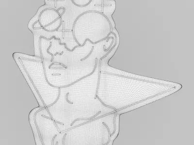 Space Man Neon Free 3D model