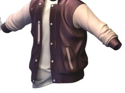 Cartoon High Poly Subdivision Pilot jacket Low-poly 3D model