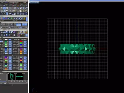 All Over Faceted Pyramid Ring 3D print model