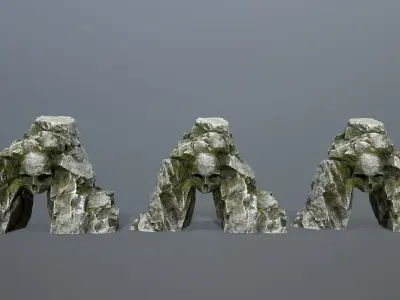 Skull Cave Low-poly 3D model